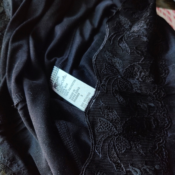 COPY - NWT Vintage Silk Slip Dress | Knit Silk Lingerie Nightgown- Black | Lace… - Picture 5 of 5